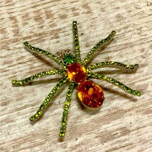 Vintage Tarina Tarantino Swarovski Crystal Rhinestone Spider Brooch